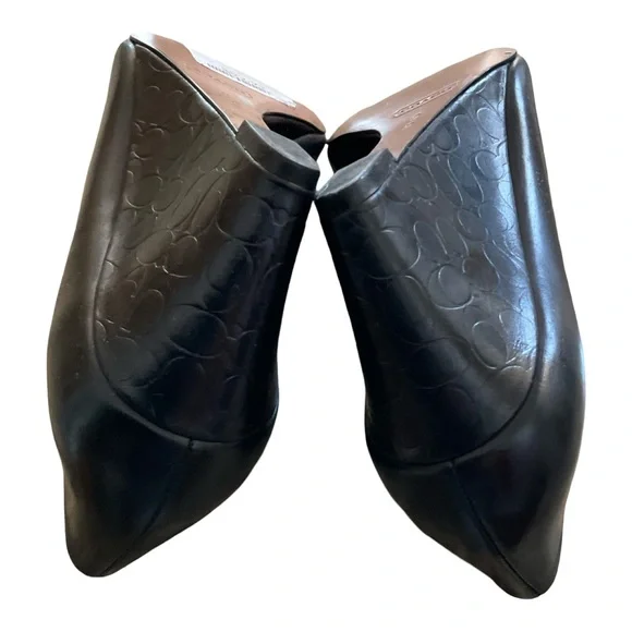 Coach Signature Wedge Peep-Toe Shoes monogram 
Size: 8 Black EUC - Picture 8 of 14